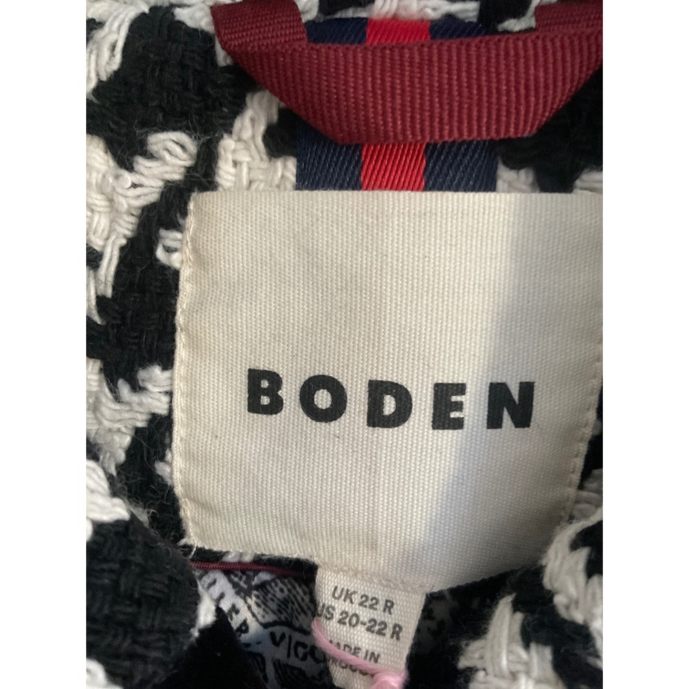 Boden Edinburgh Swing Coat Black Dogstooth Coat Black White US 20-22R New W/ Tag - Picture 8 of 10